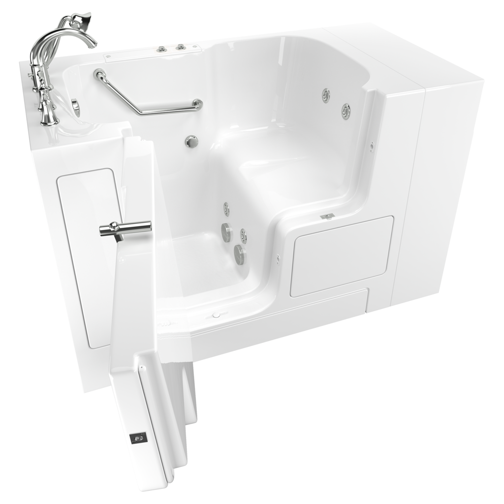 Gelcoat Value Series 32 x 52-Inch Walk-in Tub With Whirlpool System - Left-Hand Drain With Faucet